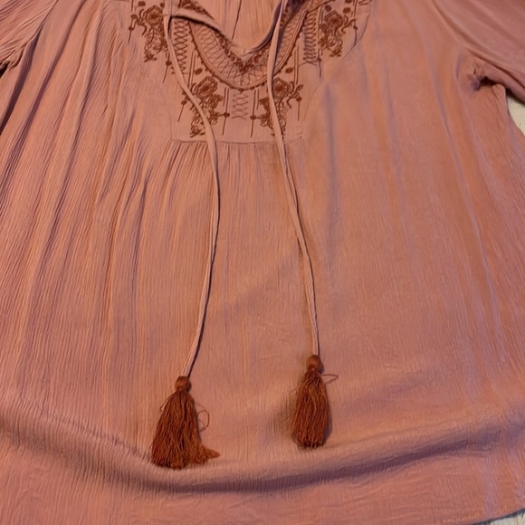 Knox Rose Pink Tie Front Embellished Blouse - Picture 4 of 7